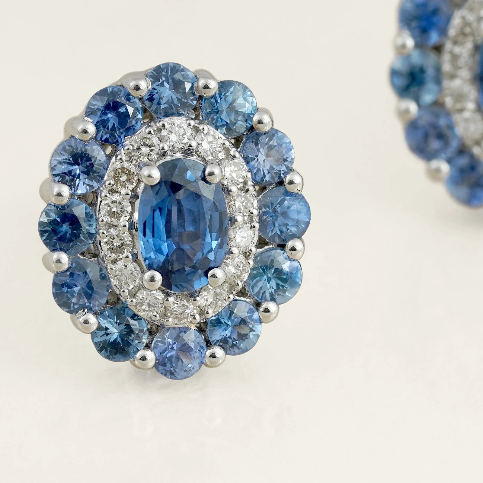 Azure Sapphire Ear Studs