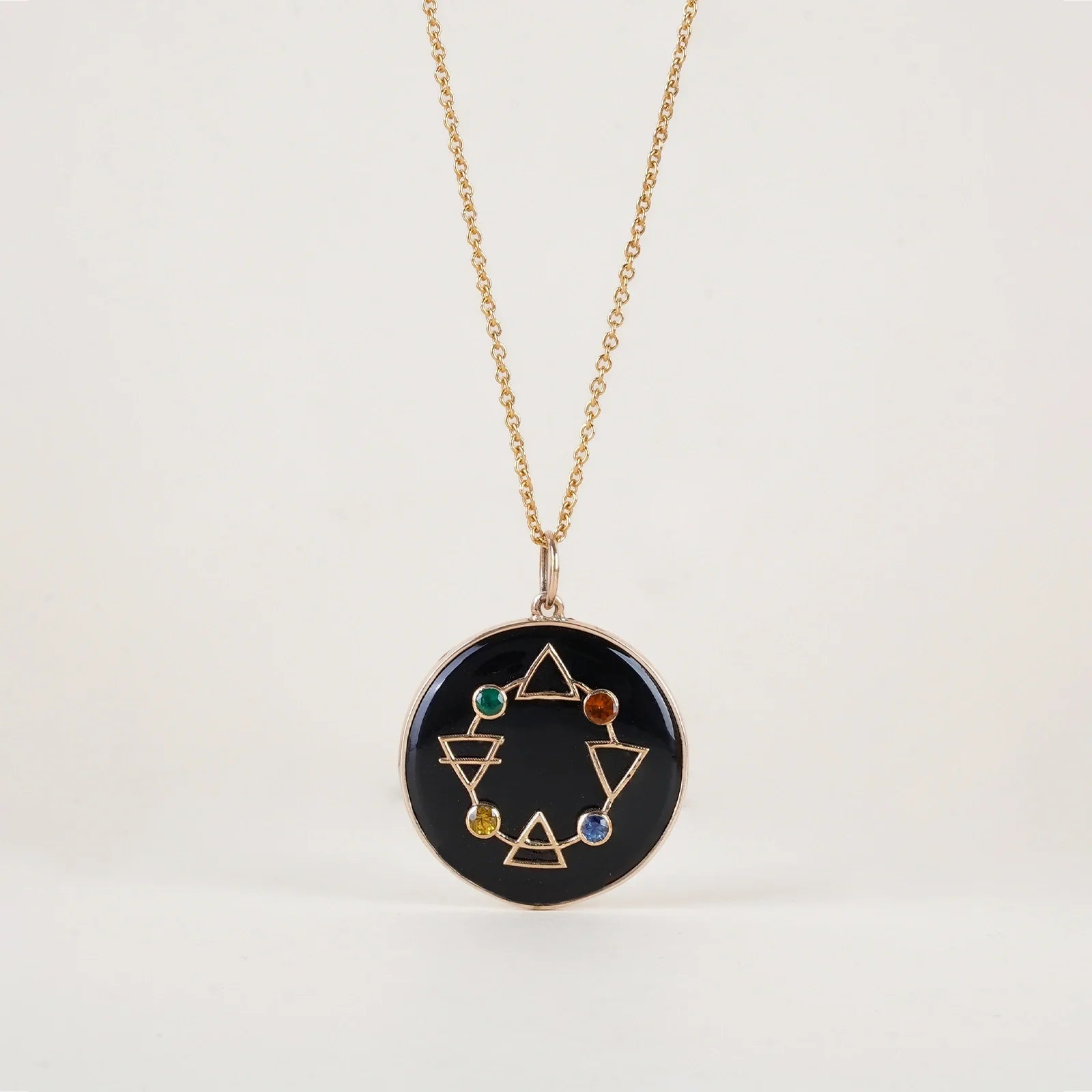 Maya Elements of Life Onyx Pendant Necklace