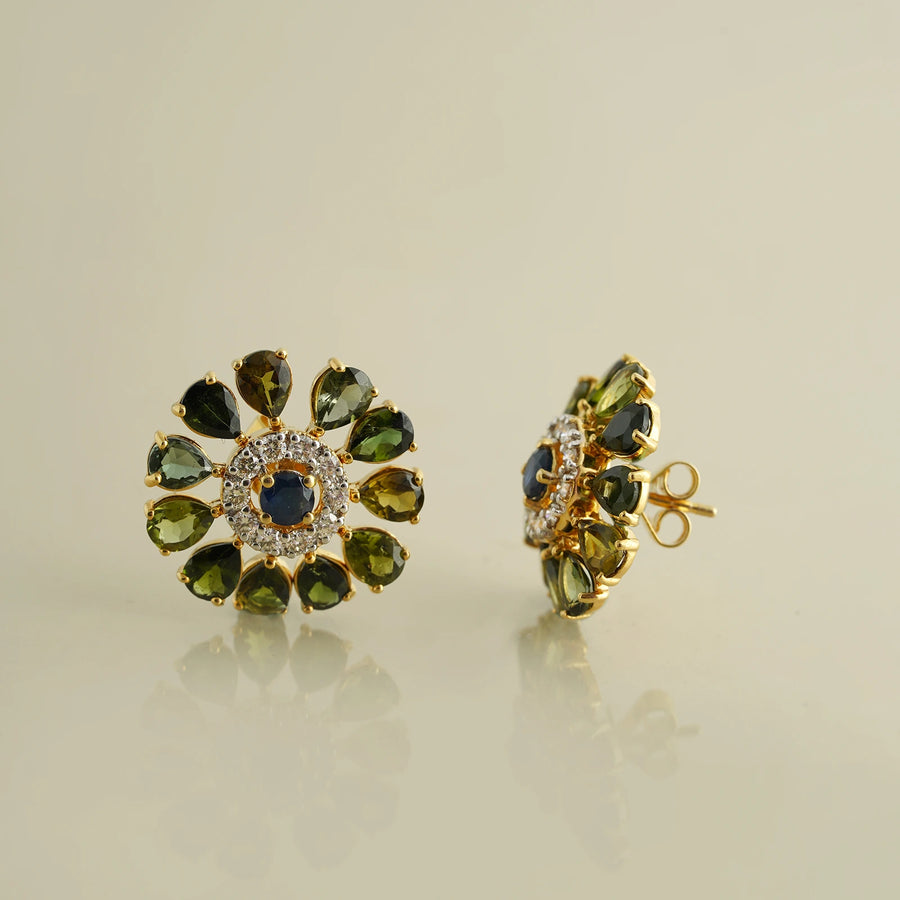 Dahlia Olive Ear Studs