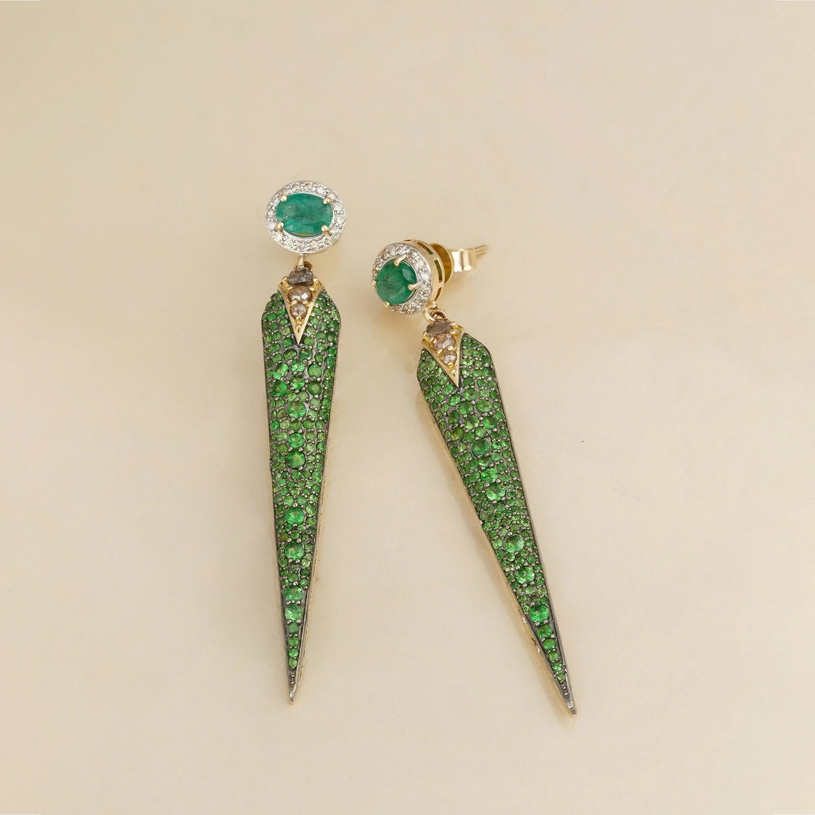 Rosa Emerald Tsavorite Earrings