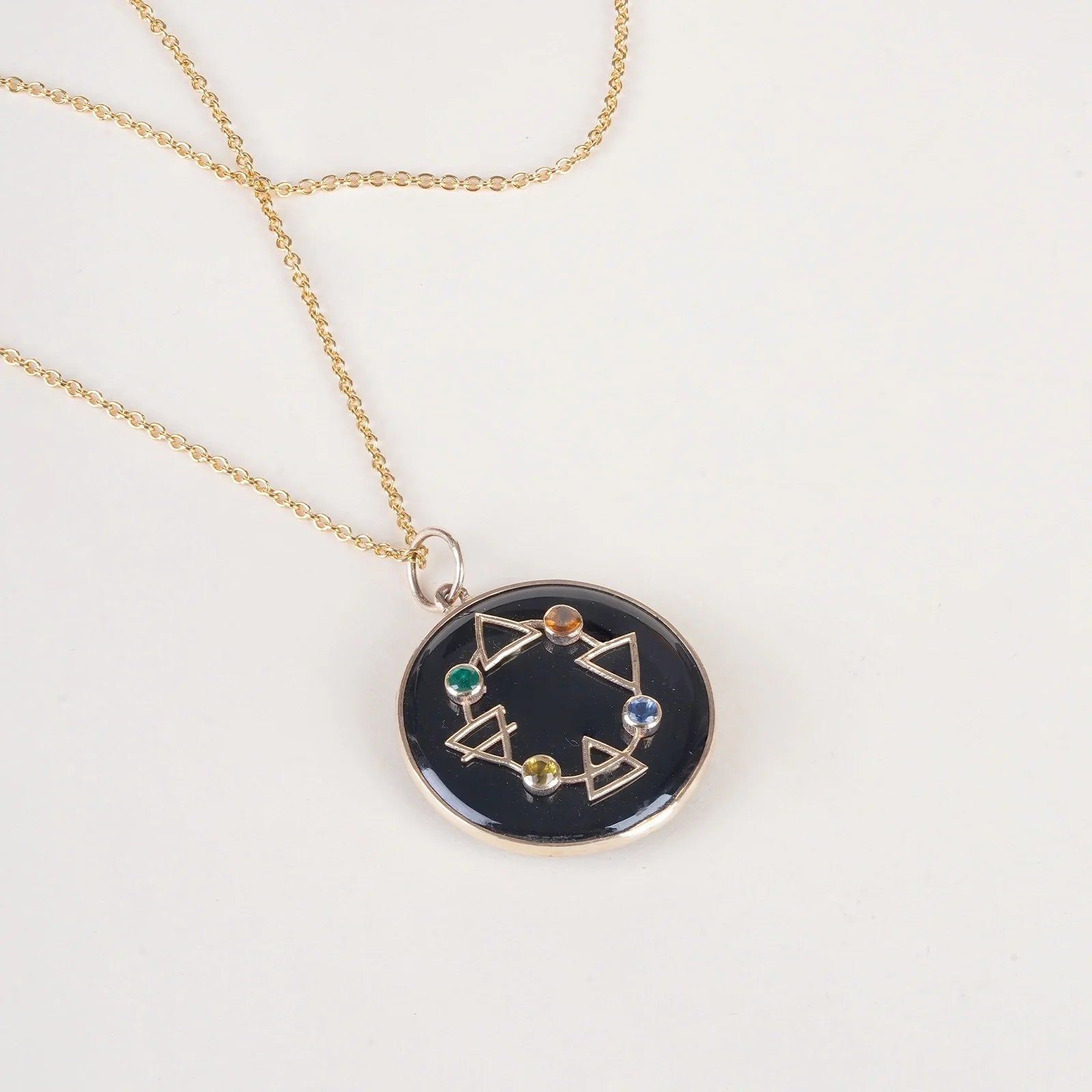 Maya Elements of Life Onyx Pendant Necklace