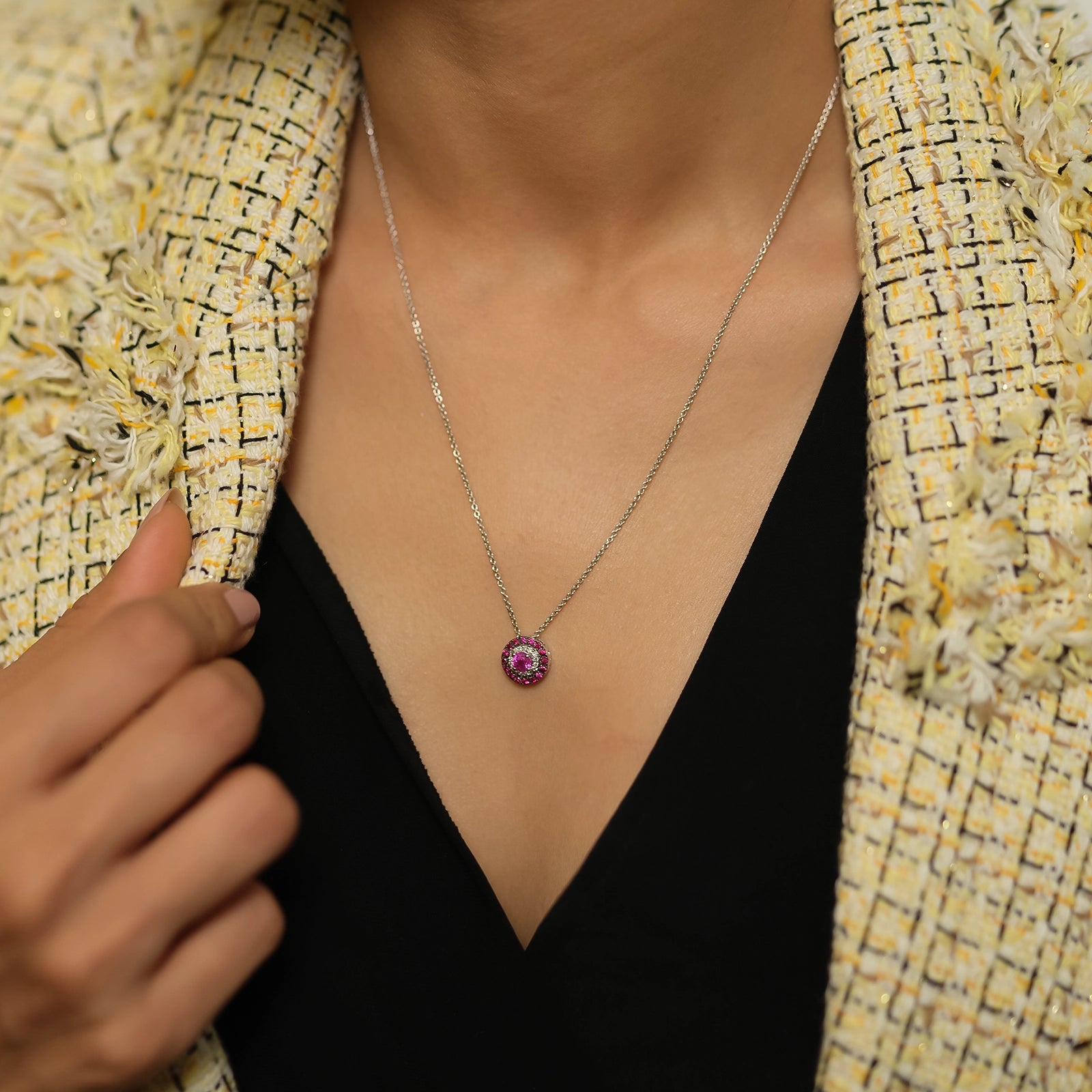 Azure Ruby Pendant Necklace