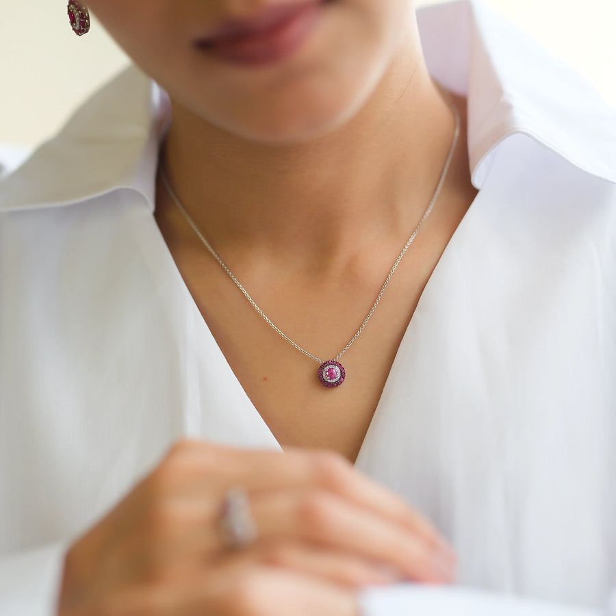 Azure Ruby Pendant Necklace