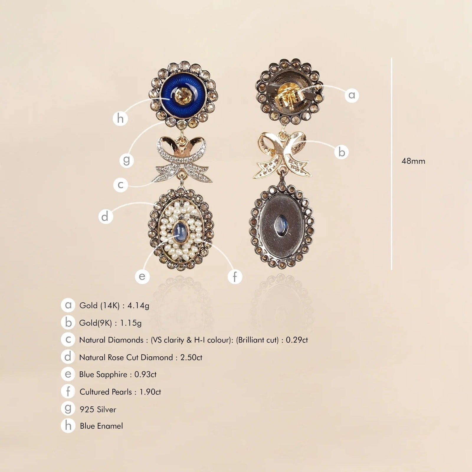 Gina Cobalt Blue Earrings