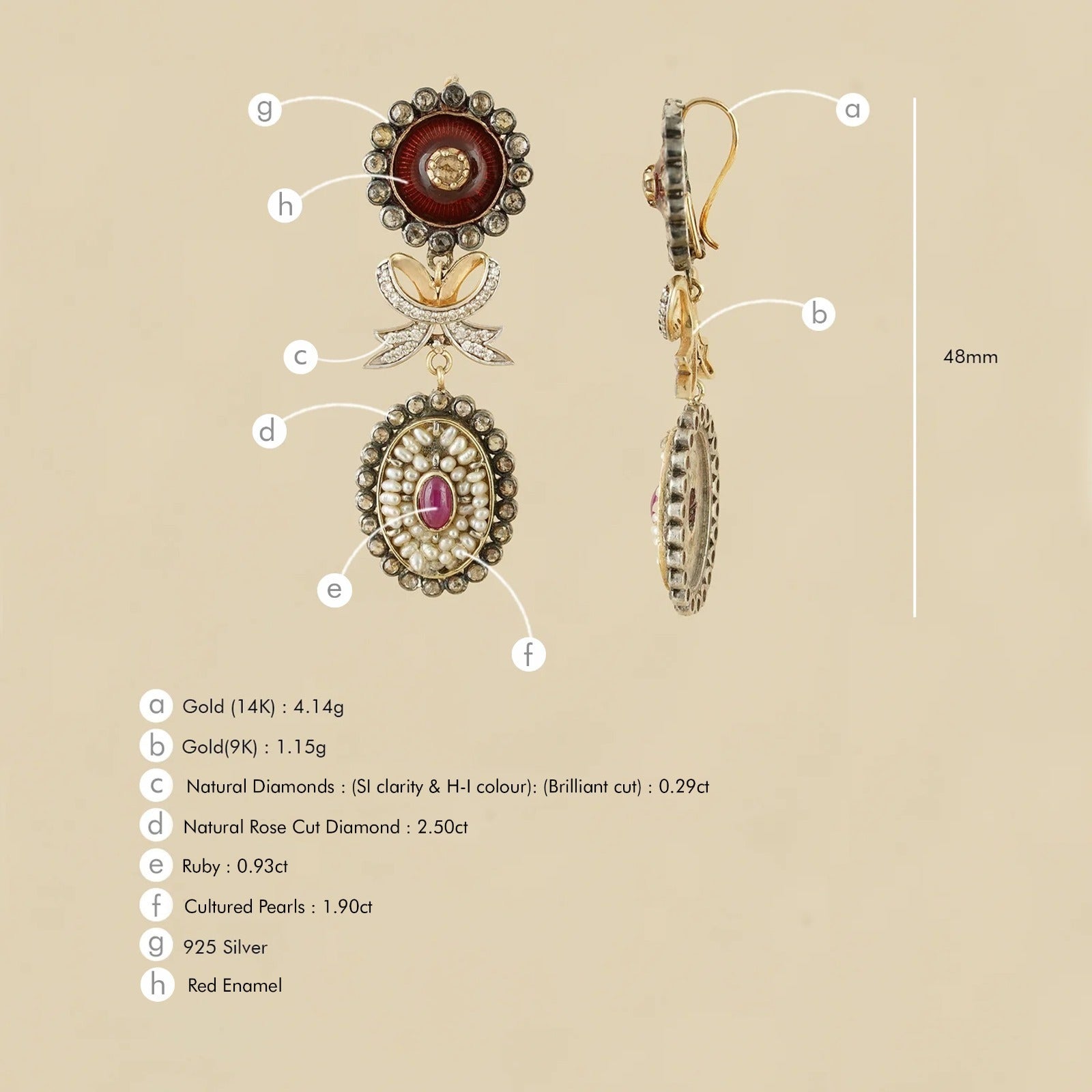 Gina Crimson Earrings