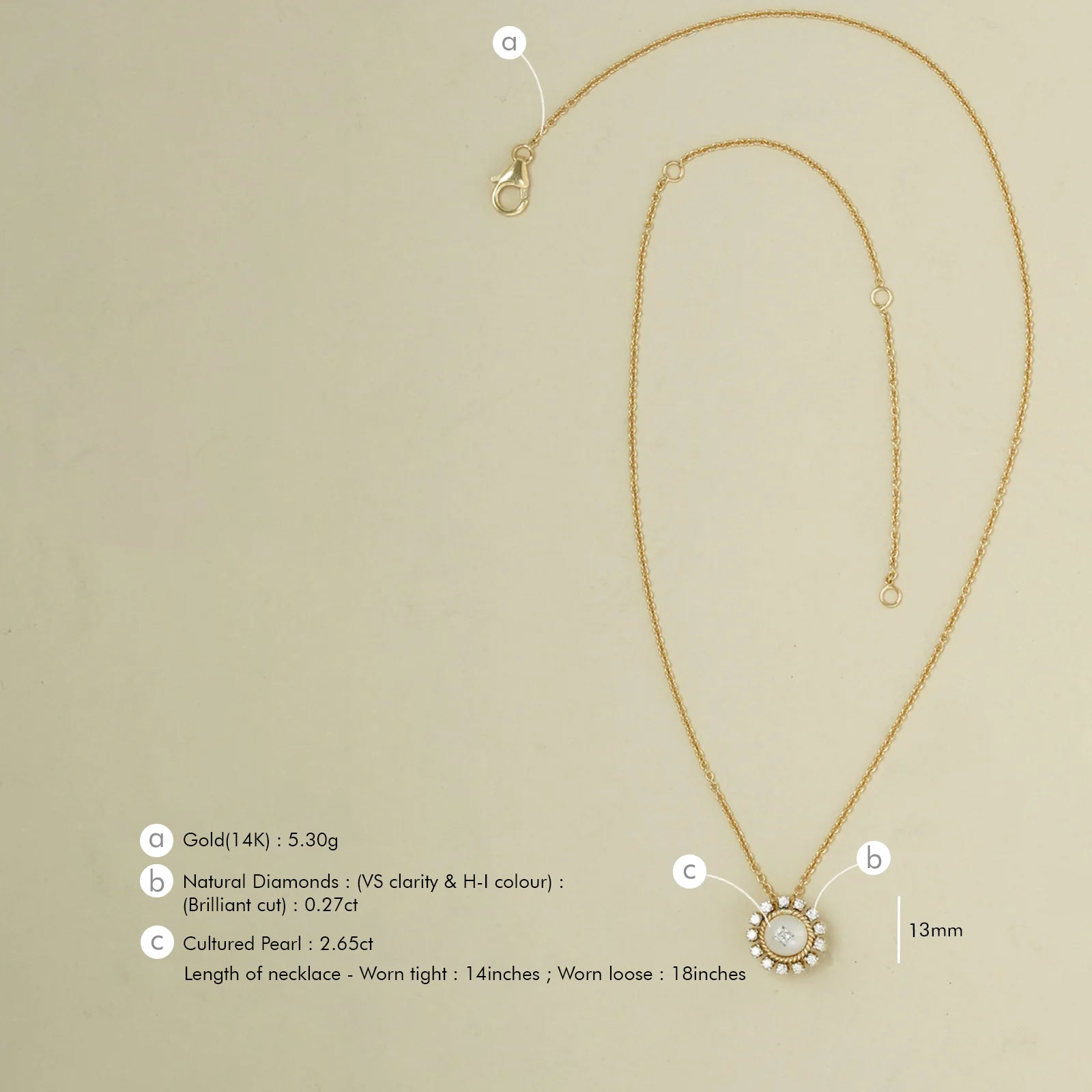 Zoe Snow Pendant Necklace