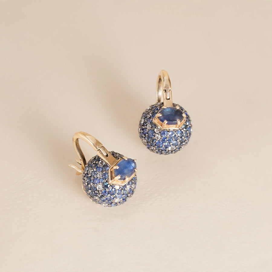 14K gold sapphire and iolite micro-pavé Jude sky earrings