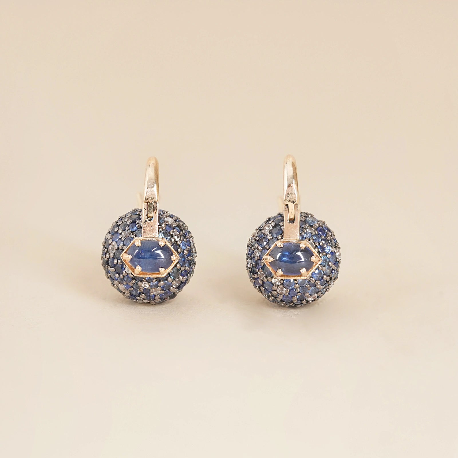 14K gold sapphire and iolite micro-pavé Jude sky earrings