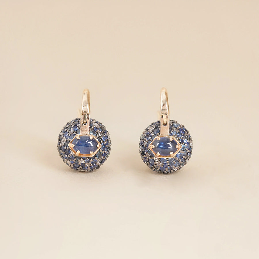14K gold sapphire and iolite micro-pavé Jude sky earrings