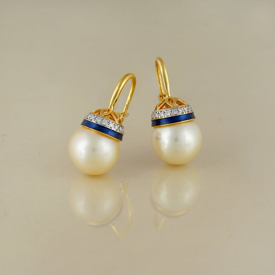 Diamond and Pearl Earrings