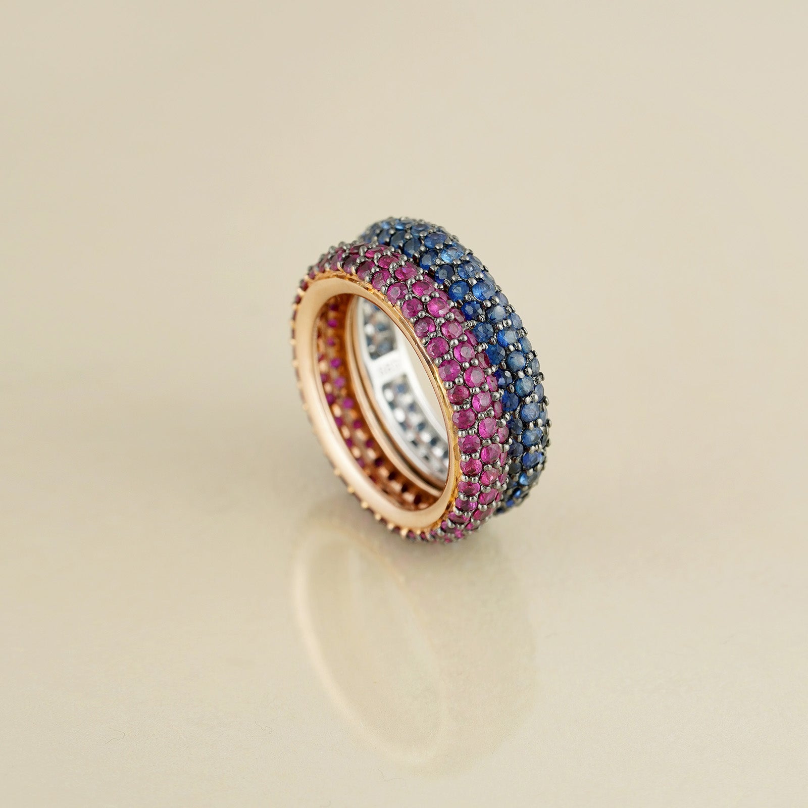 Ella Ruby & Blue Sapphire Ring Set