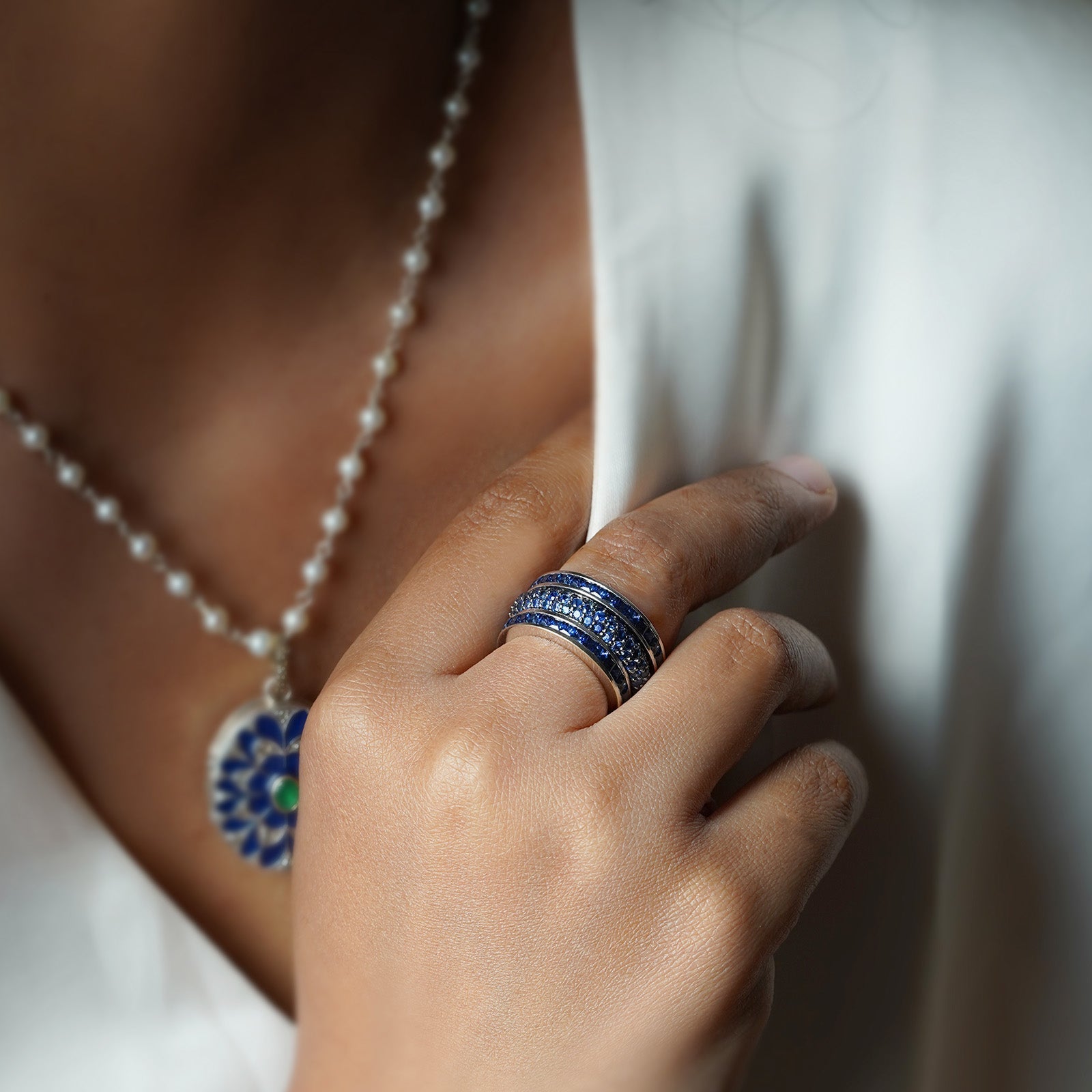 Blue Sapphire Stackable Ring Set