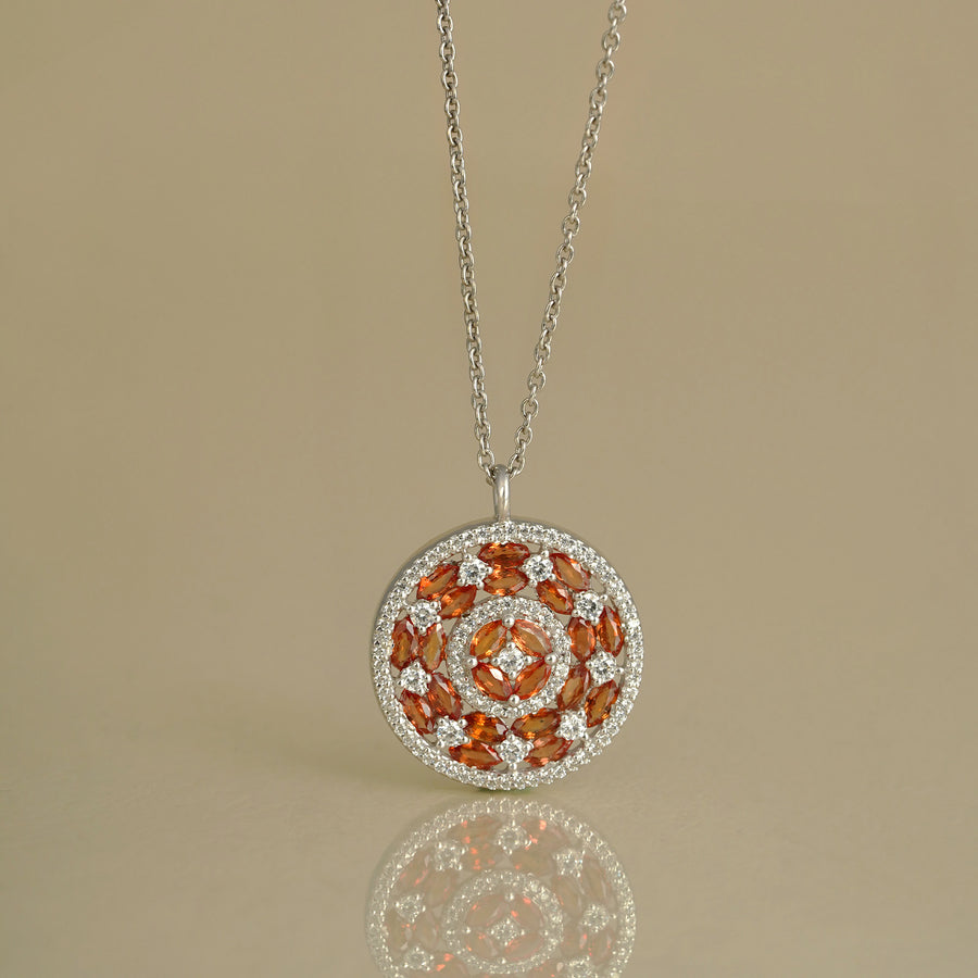 Gold Diamond and Sapphire Pendant Necklace