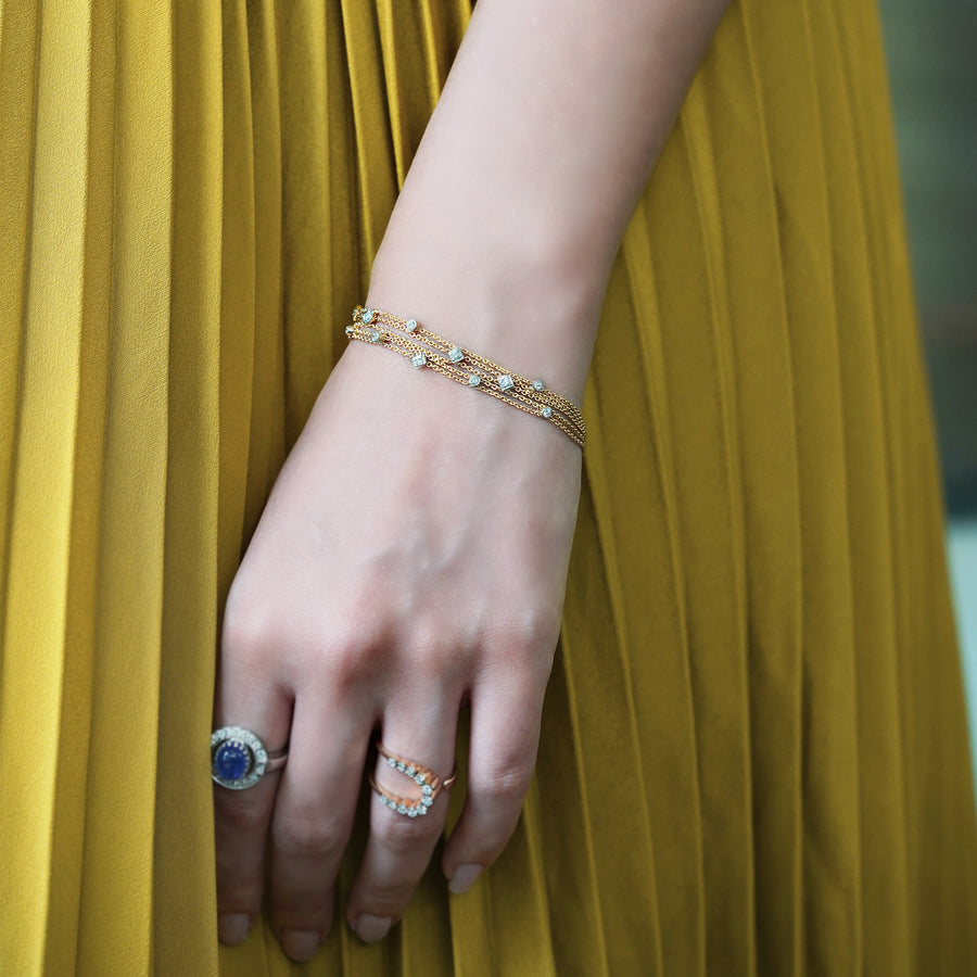 Gold Chain and Diamond Bracelet
